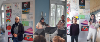 Kulturskolans elever ställde ut sina alster på slottet: "Under utställningen blev det även musik"