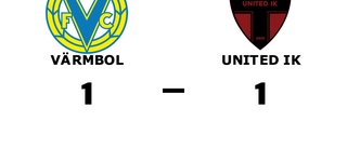 Delad pott när Värmbol tog emot United IK