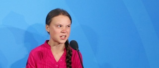 Greta Thunberg pekar på det omoraliska 