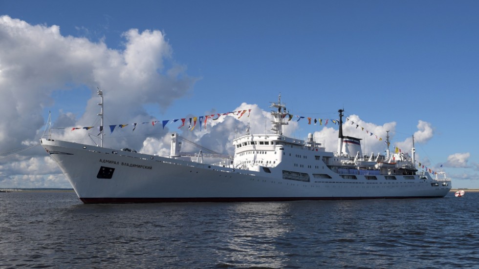 ”Admiral Vladimirsky” är officiellt ett forskningsfartyg men den svenska marinen betraktar det som ett militärt, statligt fartyg. Arkivbild.
