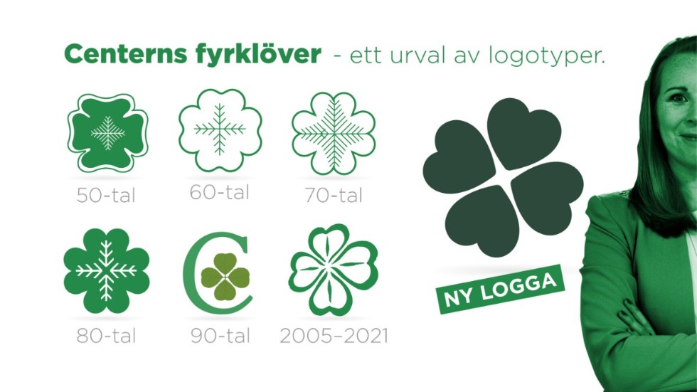 Nya logotypen samt några historiska exempel.