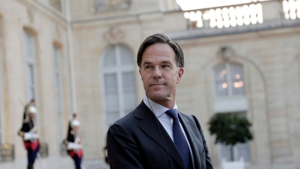 Nederländernas premiärminister Mark Rutte, här i Paris i augusti, har ilsknat till mot sin slovenske kollega Janez Jansa.