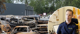 Polisen om bilskrotsbranden i Malmby: "Inga supergoda förutsättningar utredningsmässigt"