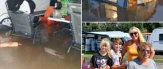 Familjens campingplats blev översvämmad av bajsvatten – "Några killar gled förbi på SUP"