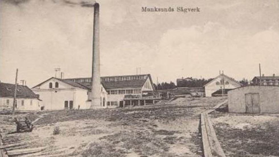 En bild från förr av Munksunds sågverk, där Axel Hammarsten var verksam i många år.