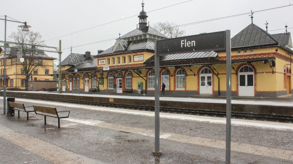 Flen, en av stationerna som påverkas av tågolyckan i Flemingsberg.