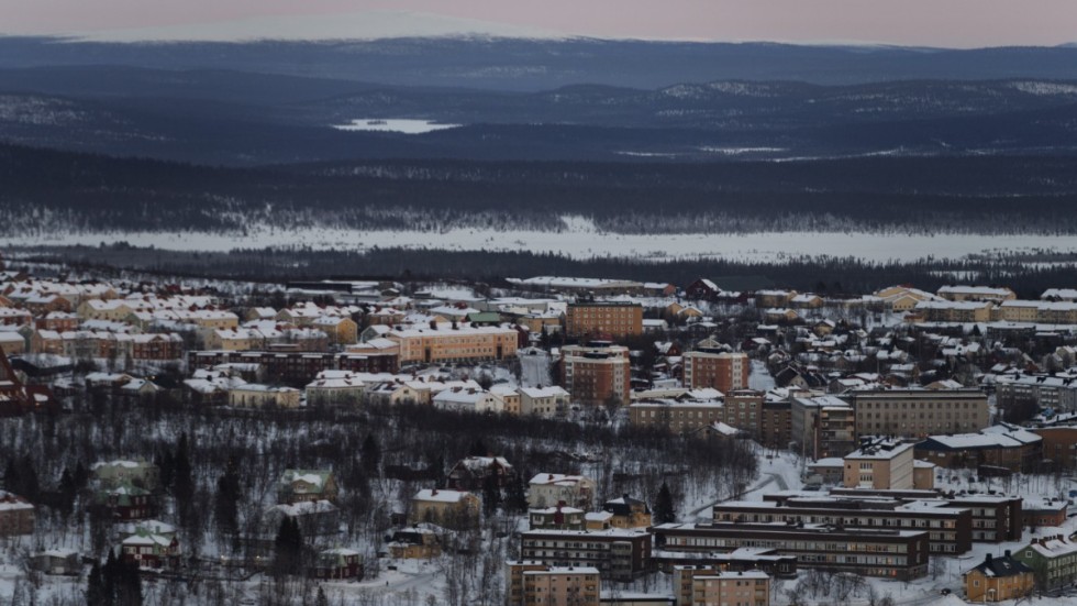 Översiktsbild på Kiruna innan stadsomvandlingen är genomförd. Arkivbild.