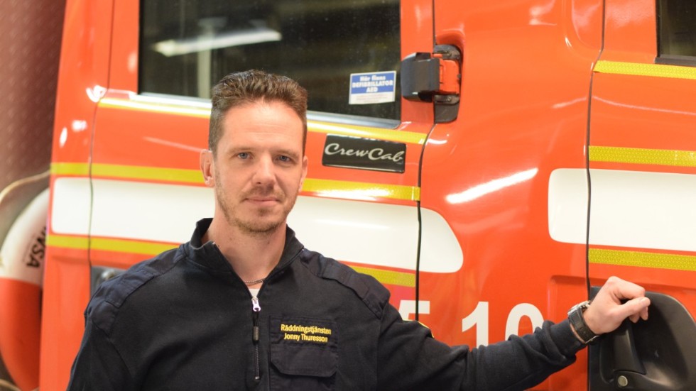 Jonny Thuresson är platschef för räddningstjänsten i Ydre. Han var bland de första på plats vid branden.