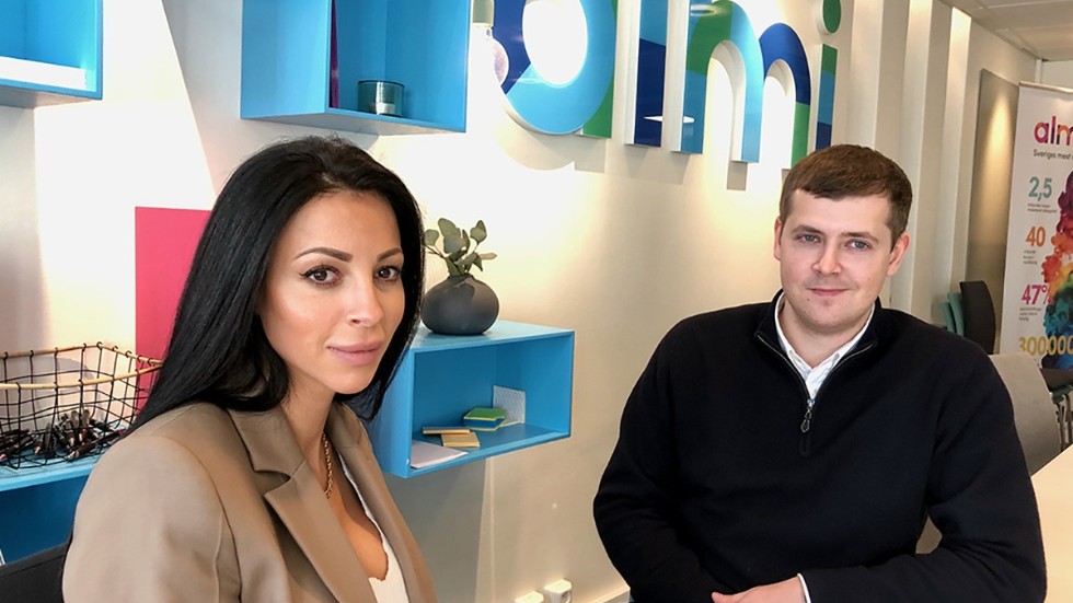 Företagsrådgivarna Leila El-Shala och Joakim Fichtel coachar företag till tillväxt hos Almi Uppsala.