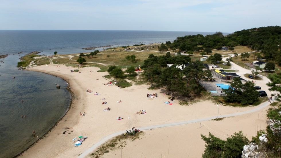 Snäcks camping som ligger vid stranden norr om Visby.