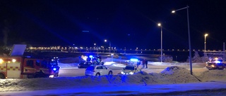 Bilolycka nära infarten till LKAB i Kiruna
