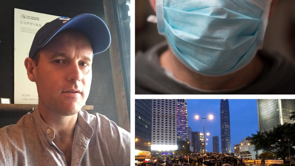 Mikael Holmqvist från Linköping bor sedan 2016 i Hongkong. Han upplever att folk är allt oroligare för att smittas av coronaviruset.