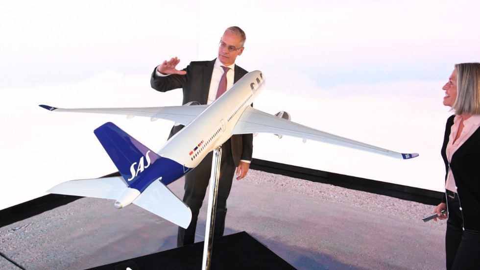 Rickard Gustafson vd på SAS. För första gången på över 20 år får SAS flygplan ett nytt yttre.