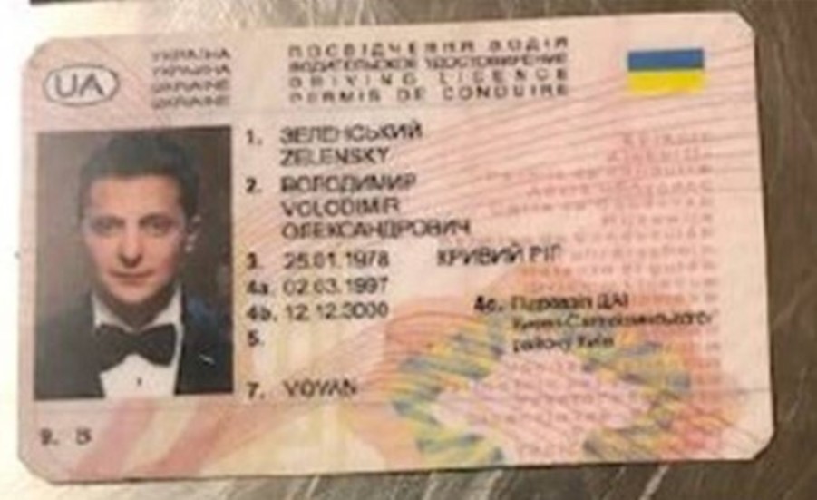 Smugglaren hade ett förfalskat körkort, utställt på Ukrainas president.