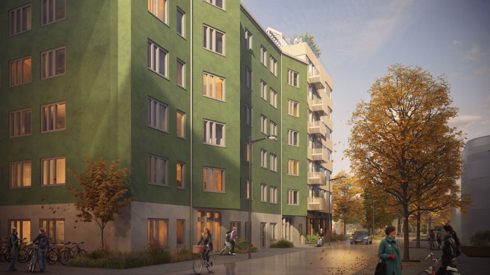 Så här ska det nya kollektivboendet Rudbeckia se ut. Huset kommer att innehålla sammanlagt 75 lägenheter, varav 40 ingår i kollektivboendet.